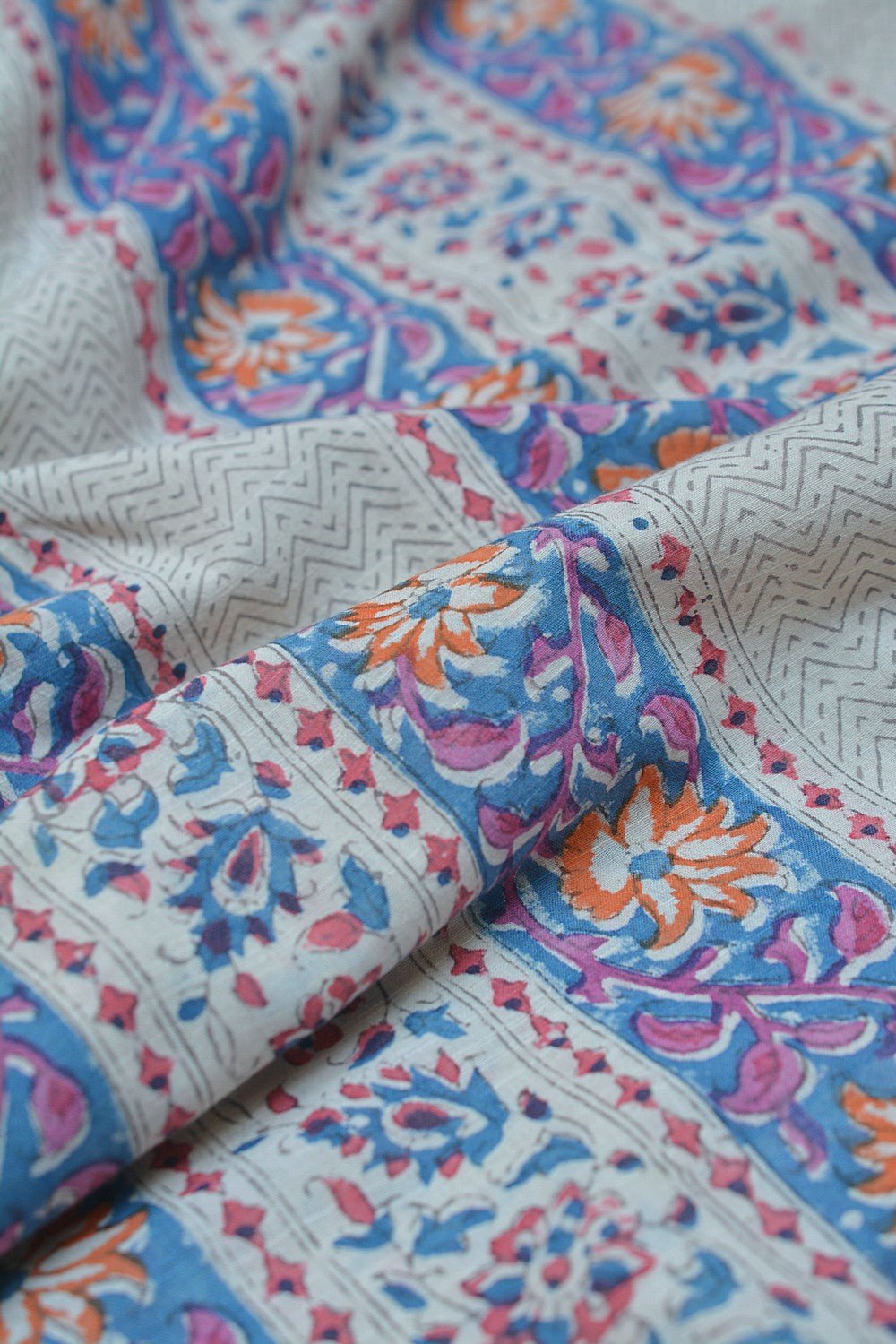 Khadi Saree - Printed Tendril - metaphorracha