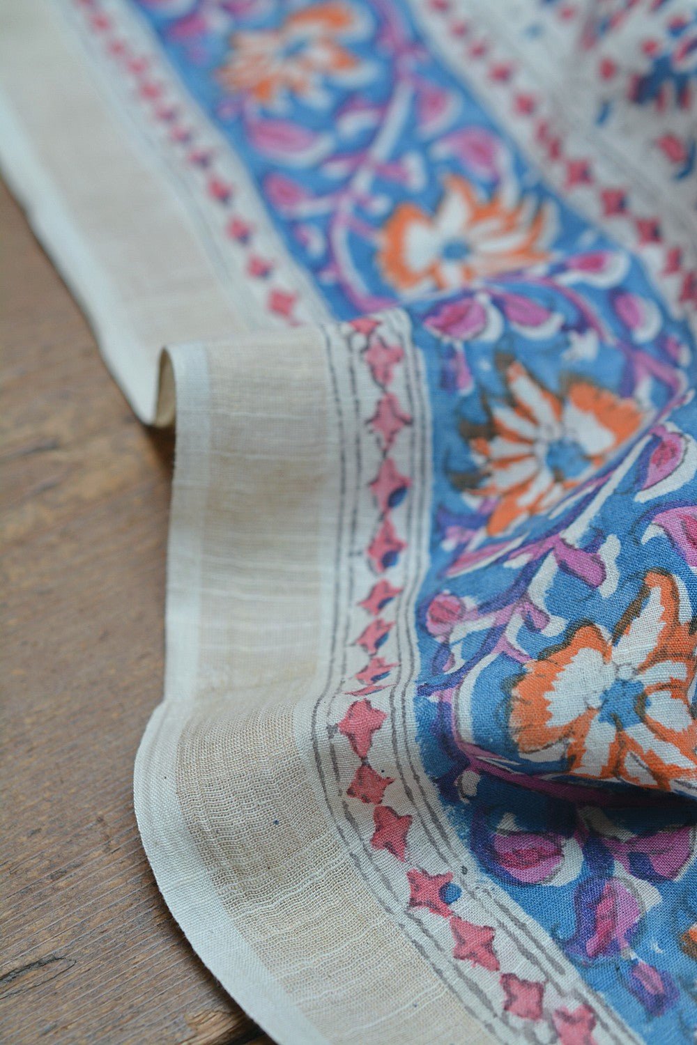 Khadi Saree - Printed Tendril - metaphorracha