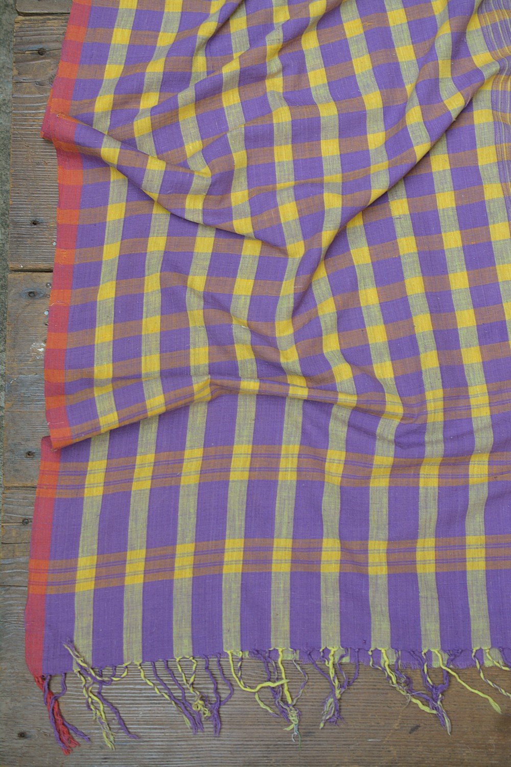 Khadi Saree - Sundrop Checks - metaphorracha