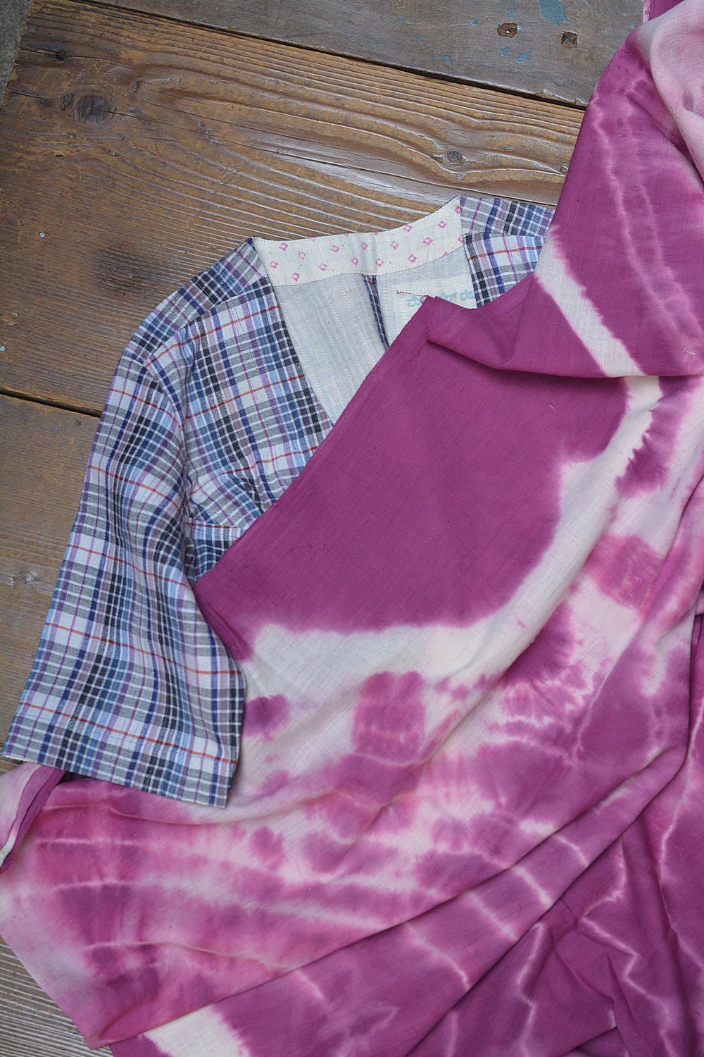 Khadi Saree - Tie and Dyed Berry Fizz Pink - metaphorracha