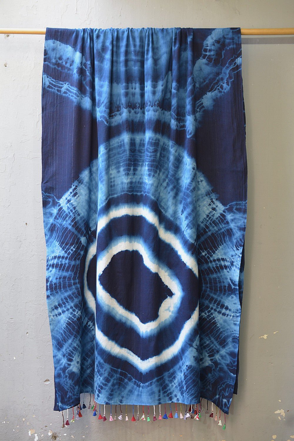 Khadi Saree - Tie and Dyed North Sea Blue - metaphorracha
