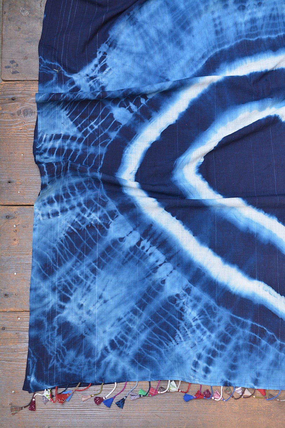 Khadi Saree - Tie and Dyed North Sea Blue - metaphorracha