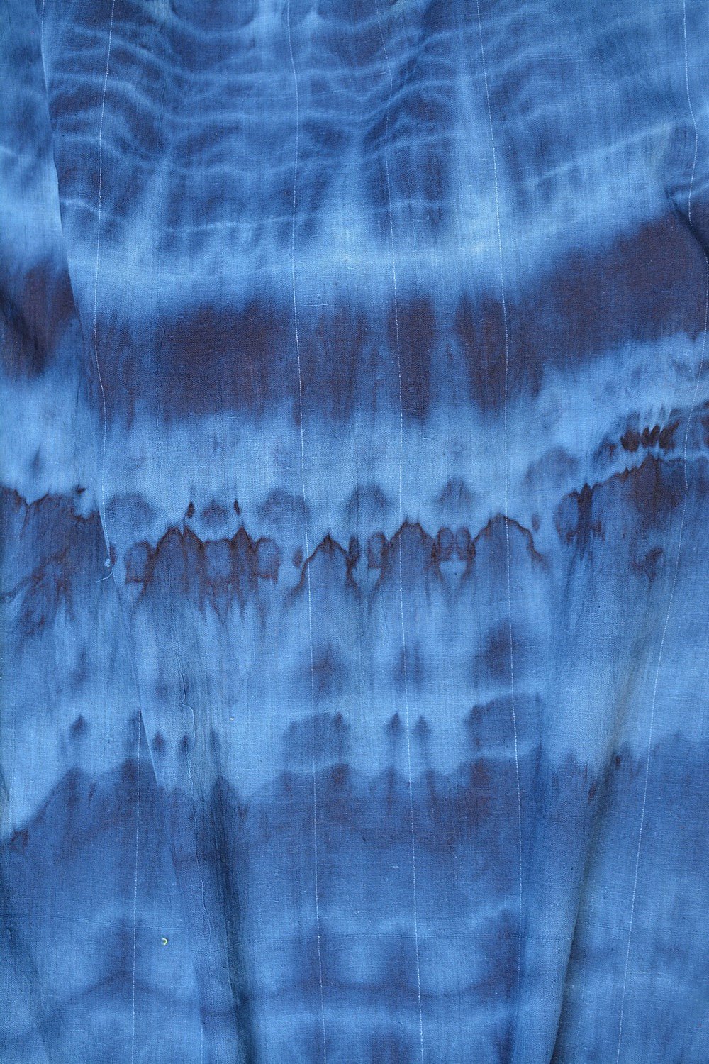 Khadi Saree - Tie and Dyed North Sea Blue - metaphorracha