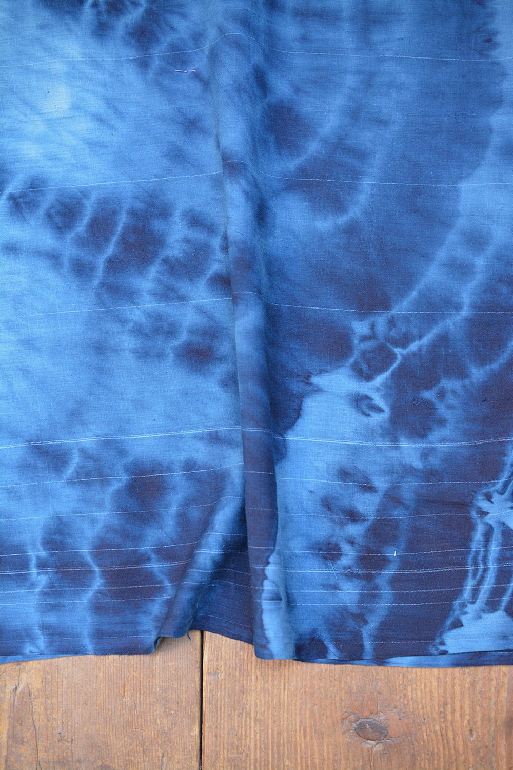 Khadi Saree - Tie and Dyed North Sea Blue - metaphorracha