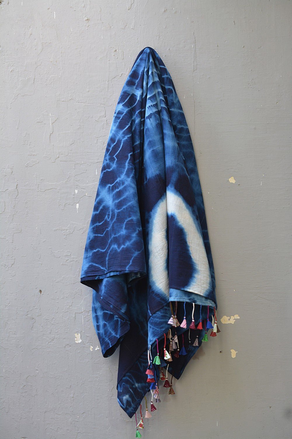 Khadi Saree - Tie and Dyed North Sea Blue - metaphorracha