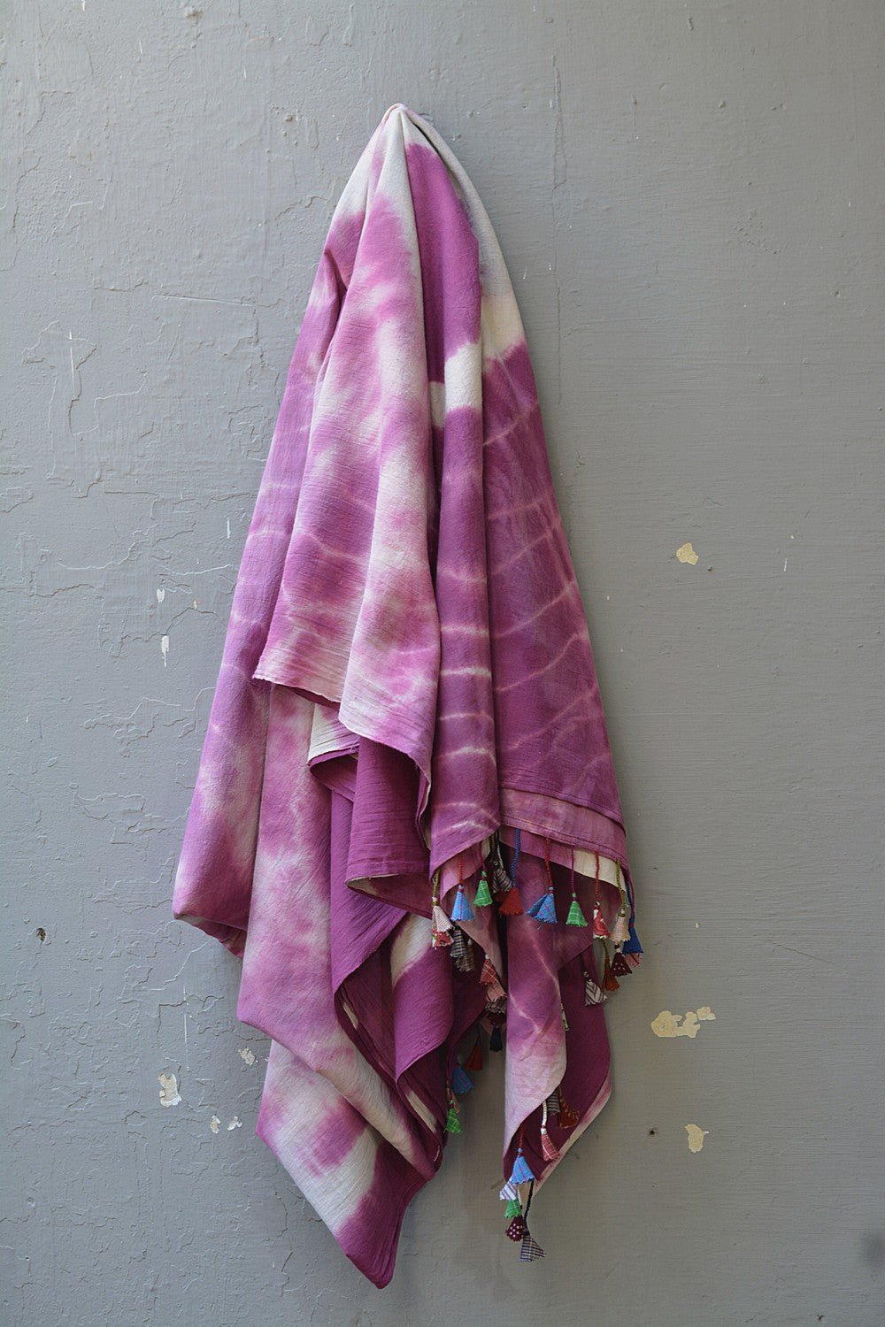 Khadi Saree - Tie and Dyed Old Claret Pink - metaphorracha