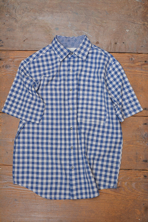 Men's Half-Sleeves Checks Pure Cotton Khadi Shirt | Metaphor Racha