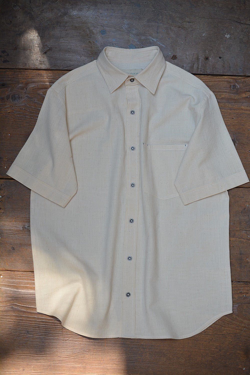 Half-Sleeve Kora Khadi Shirt For Men Online by Metaphor Racha