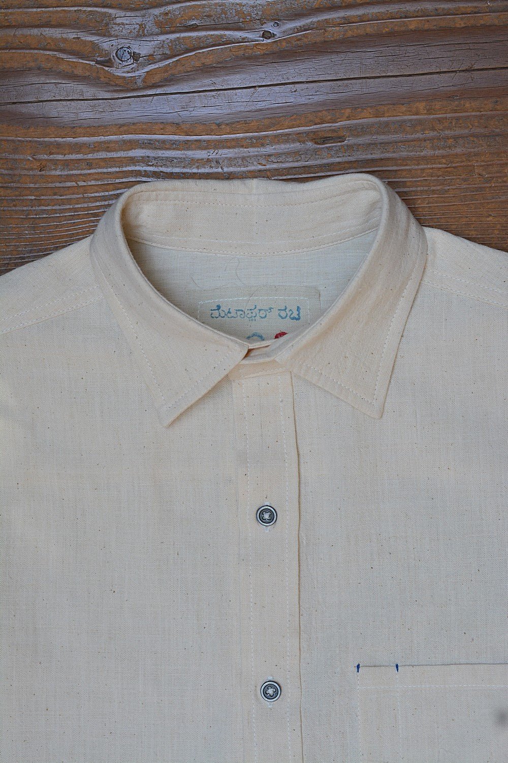 Half-Sleeve Kora Khadi Shirt For Men Online by Metaphor Racha
