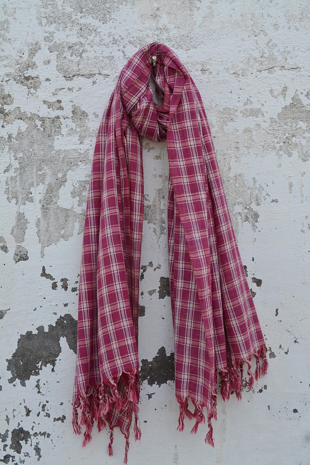 Khadi Stole - Barret Brick Checks - metaphorracha