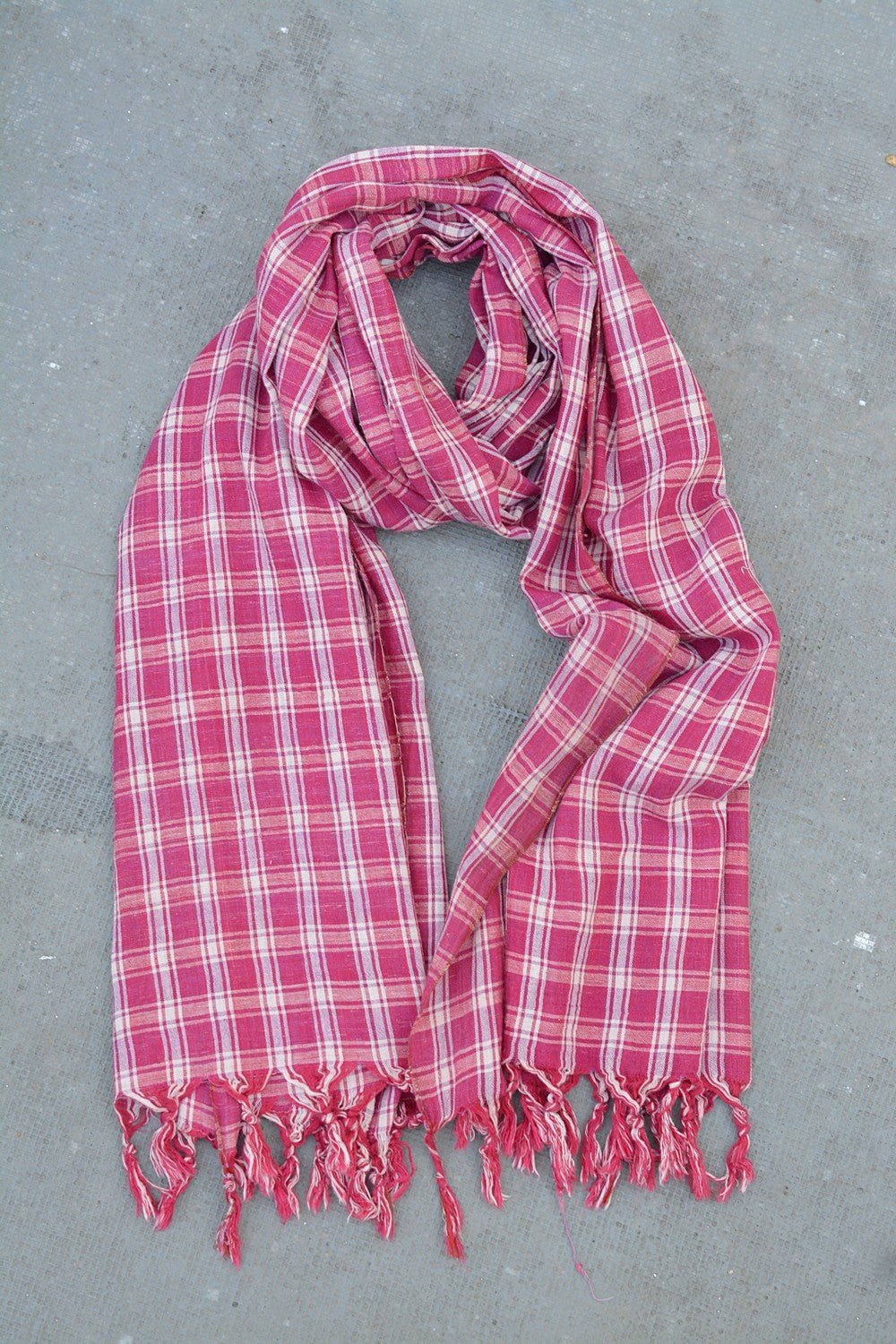 Khadi Stole - Barret Brick Checks - metaphorracha