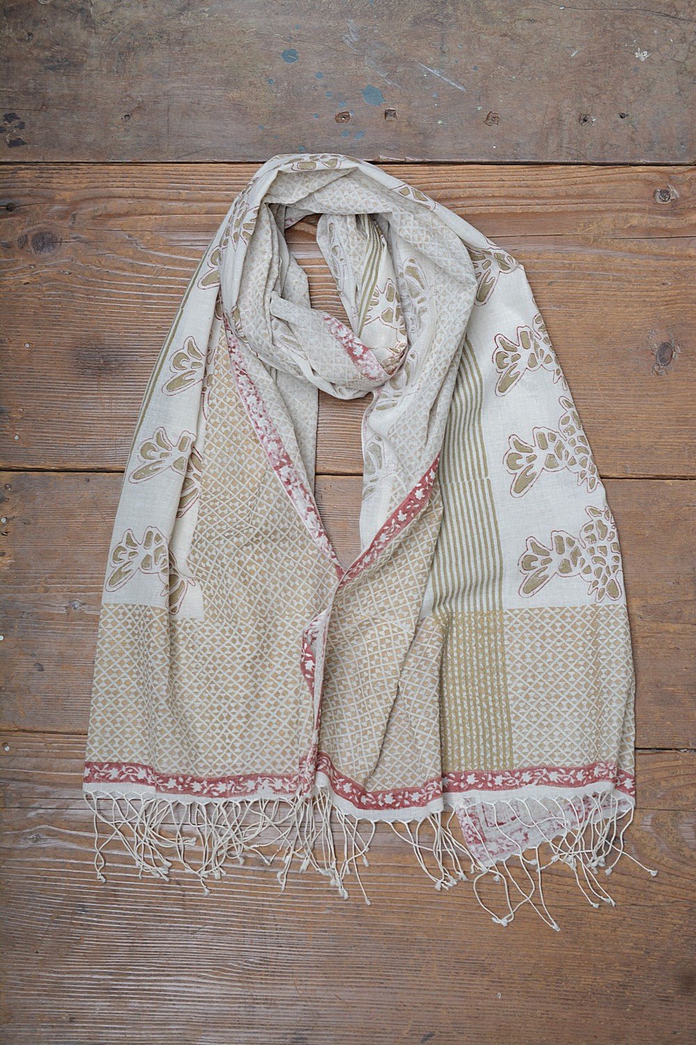 Khadi Stole - Brown Border - metaphorracha