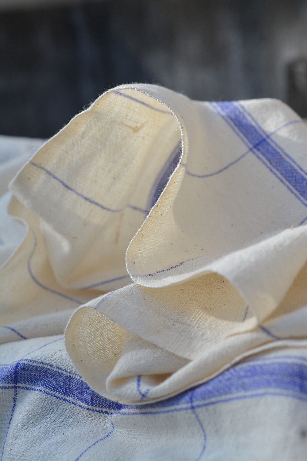 Khadi Towel - Blue Windowpane - metaphorracha