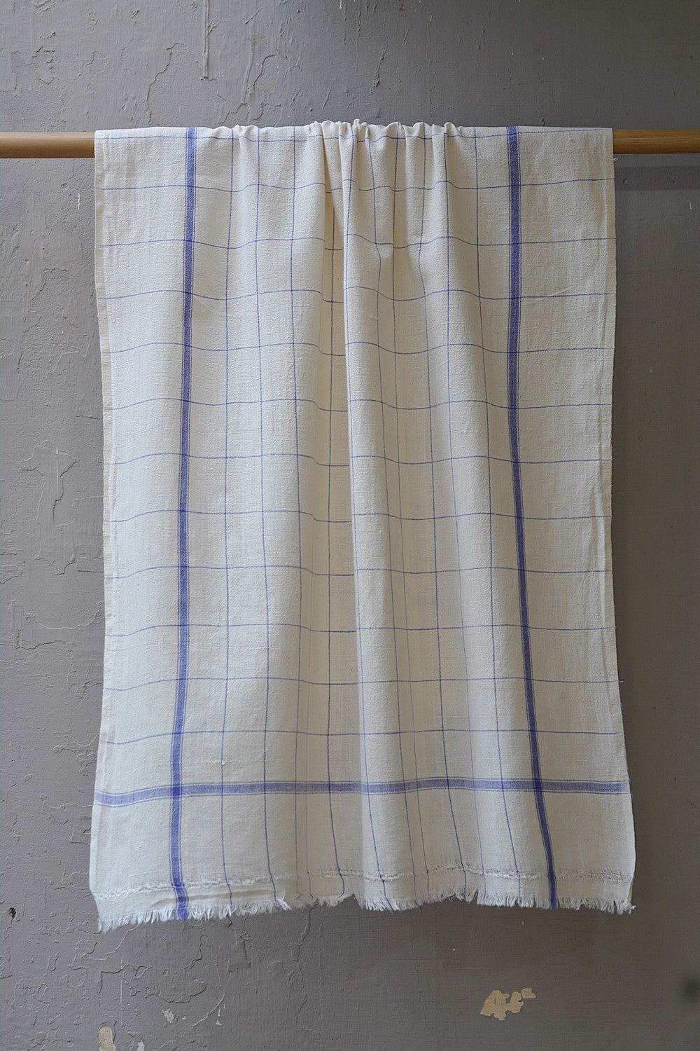 Khadi Towel - Blue Windowpane - metaphorracha
