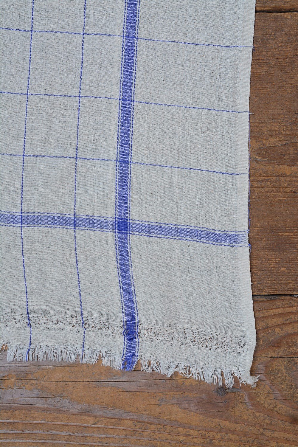 Khadi Towel - Blue Windowpane - metaphorracha