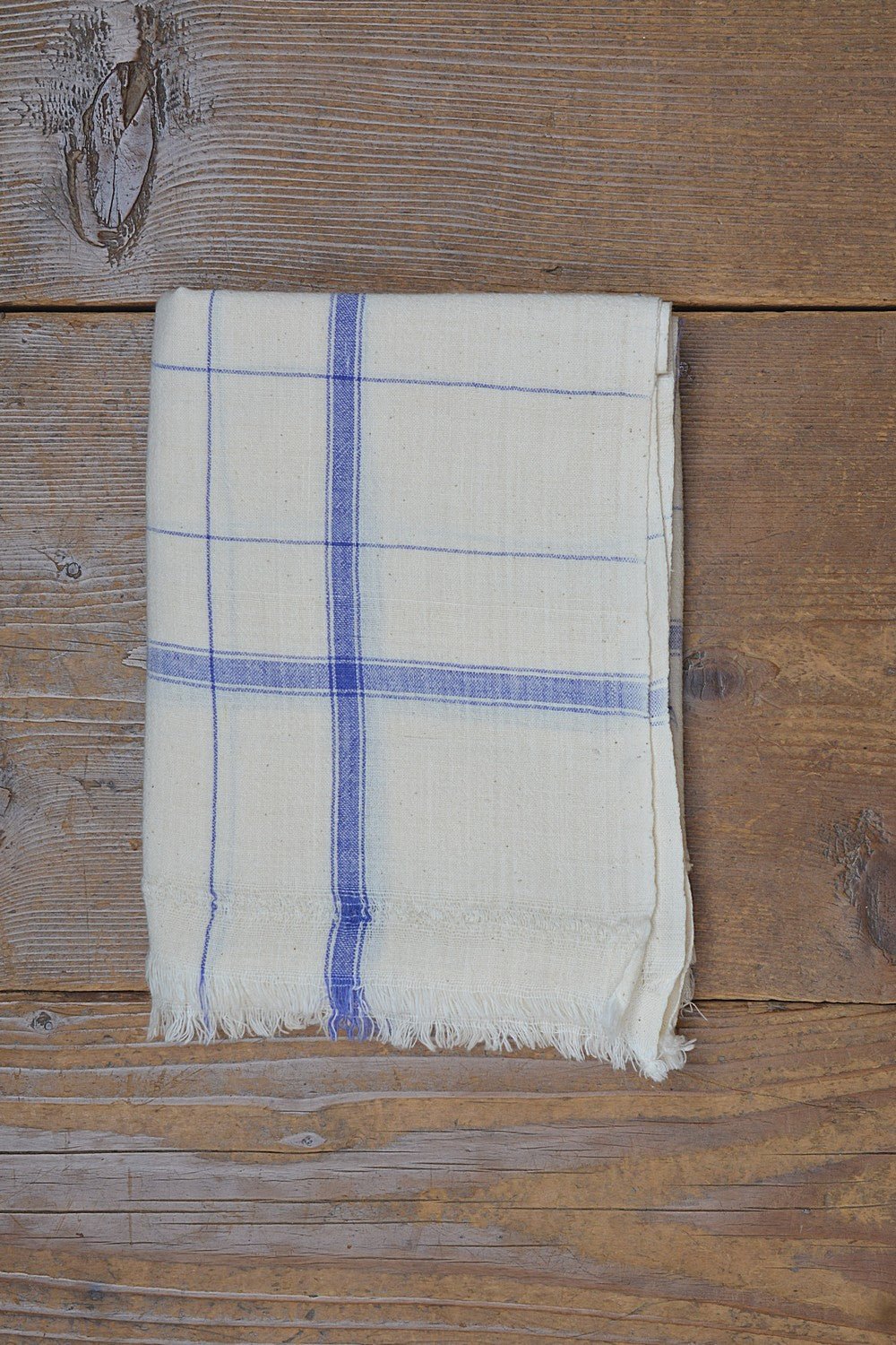 Khadi Towel - Blue Windowpane - metaphorracha