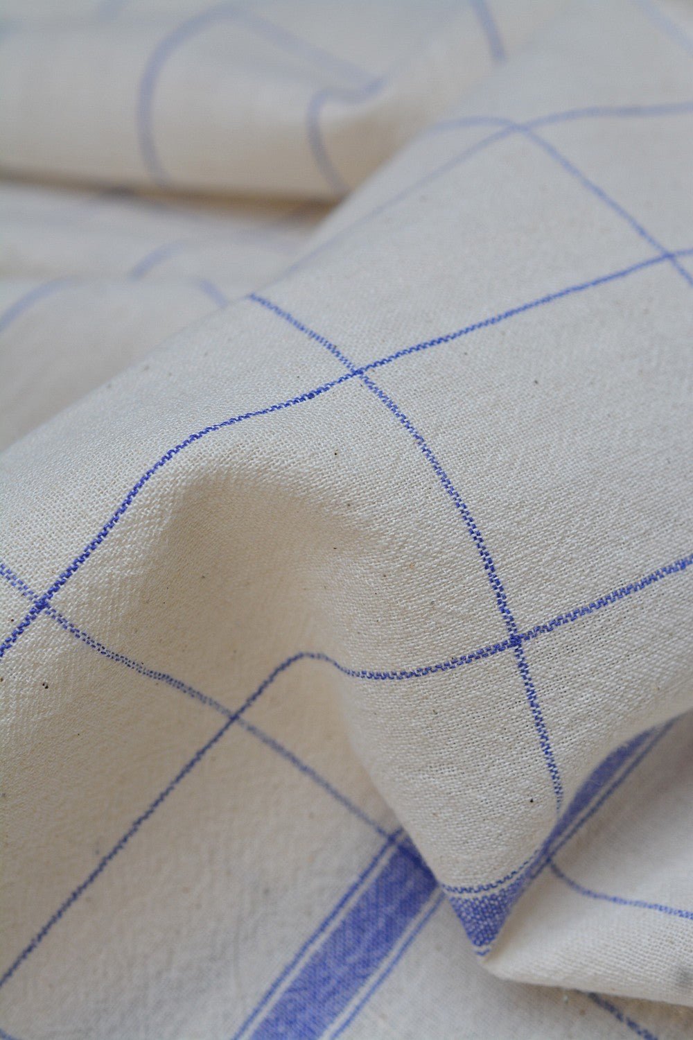 Khadi Towel - Blue Windowpane - metaphorracha