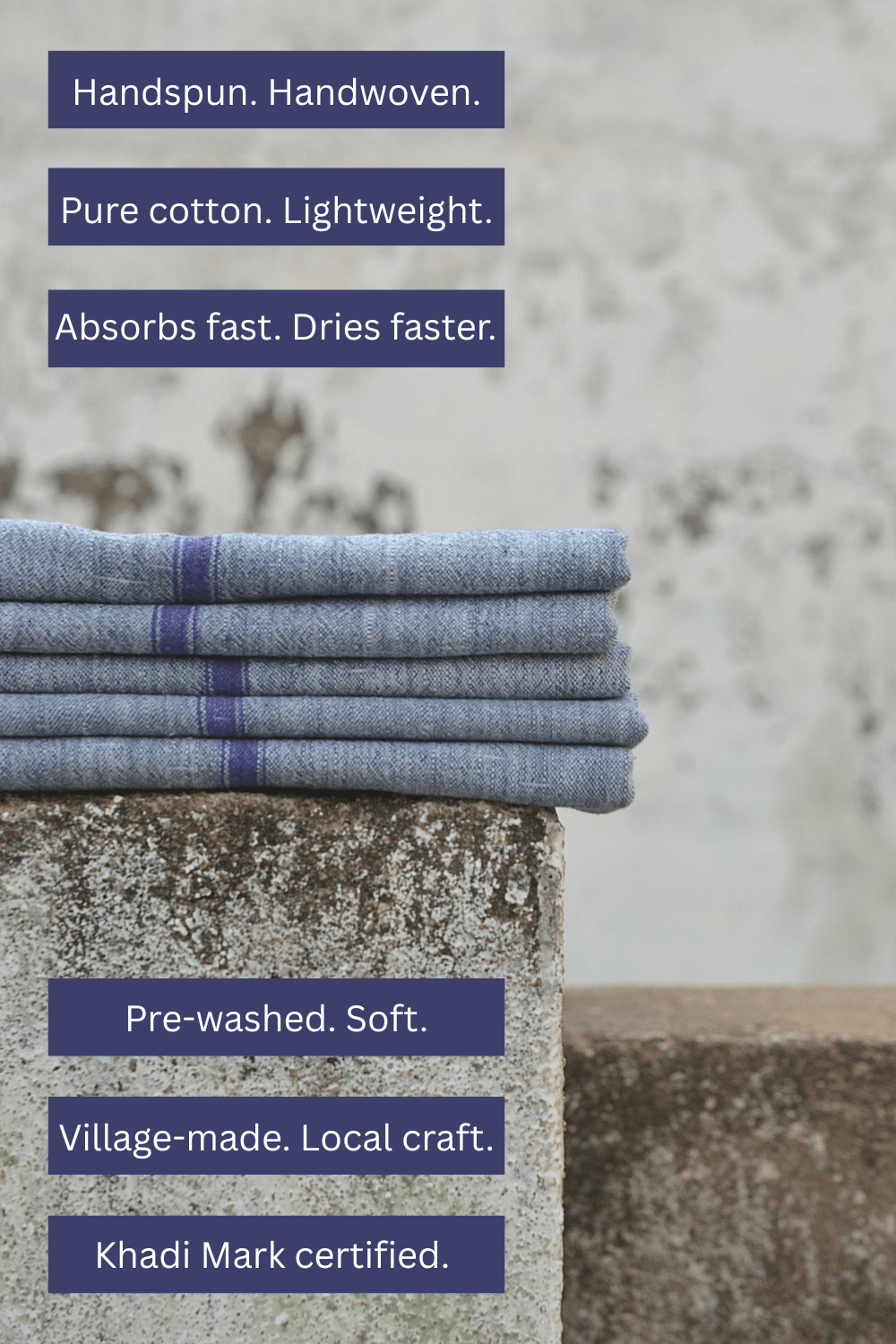 Khadi Towel - Nantucket Fog - metaphorracha