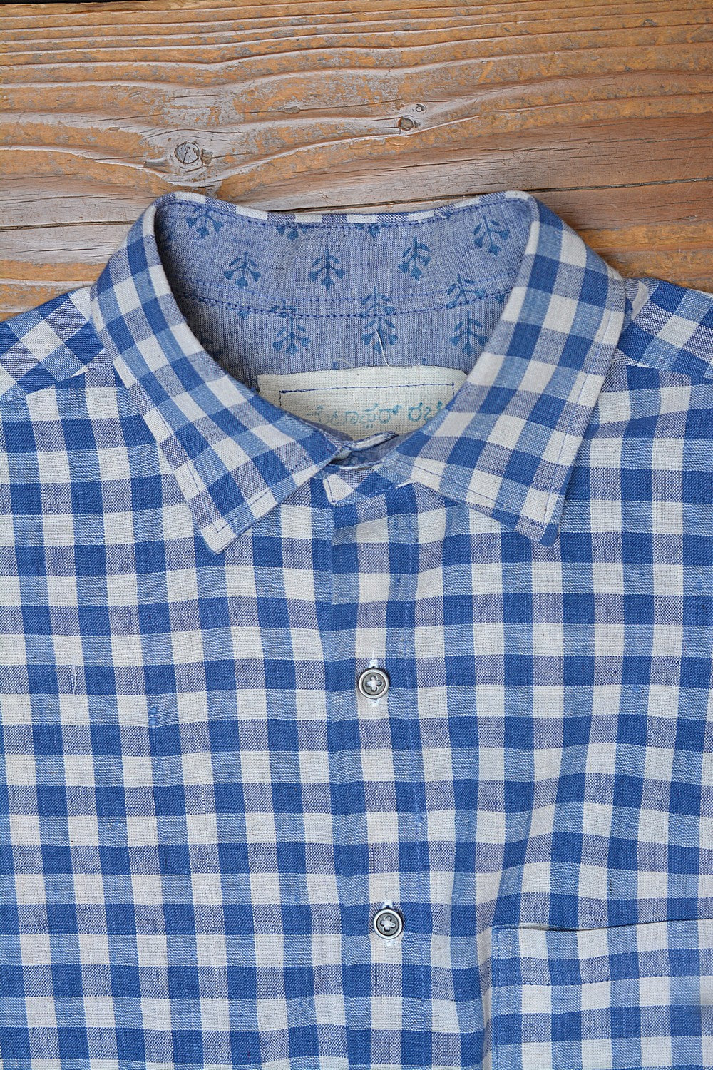 Men's Half-Sleeves Checks Pure Cotton Khadi Shirt | Metaphor Racha