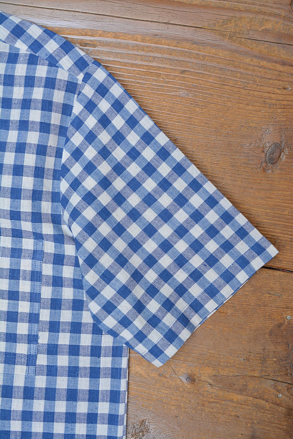 Men's Half-Sleeves Checks Pure Cotton Khadi Shirt | Metaphor Racha