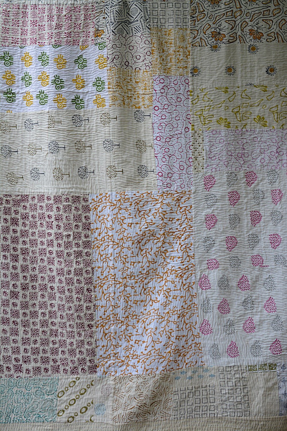Lalguli - Block Printed Quilt (88"x 104") - metaphorracha
