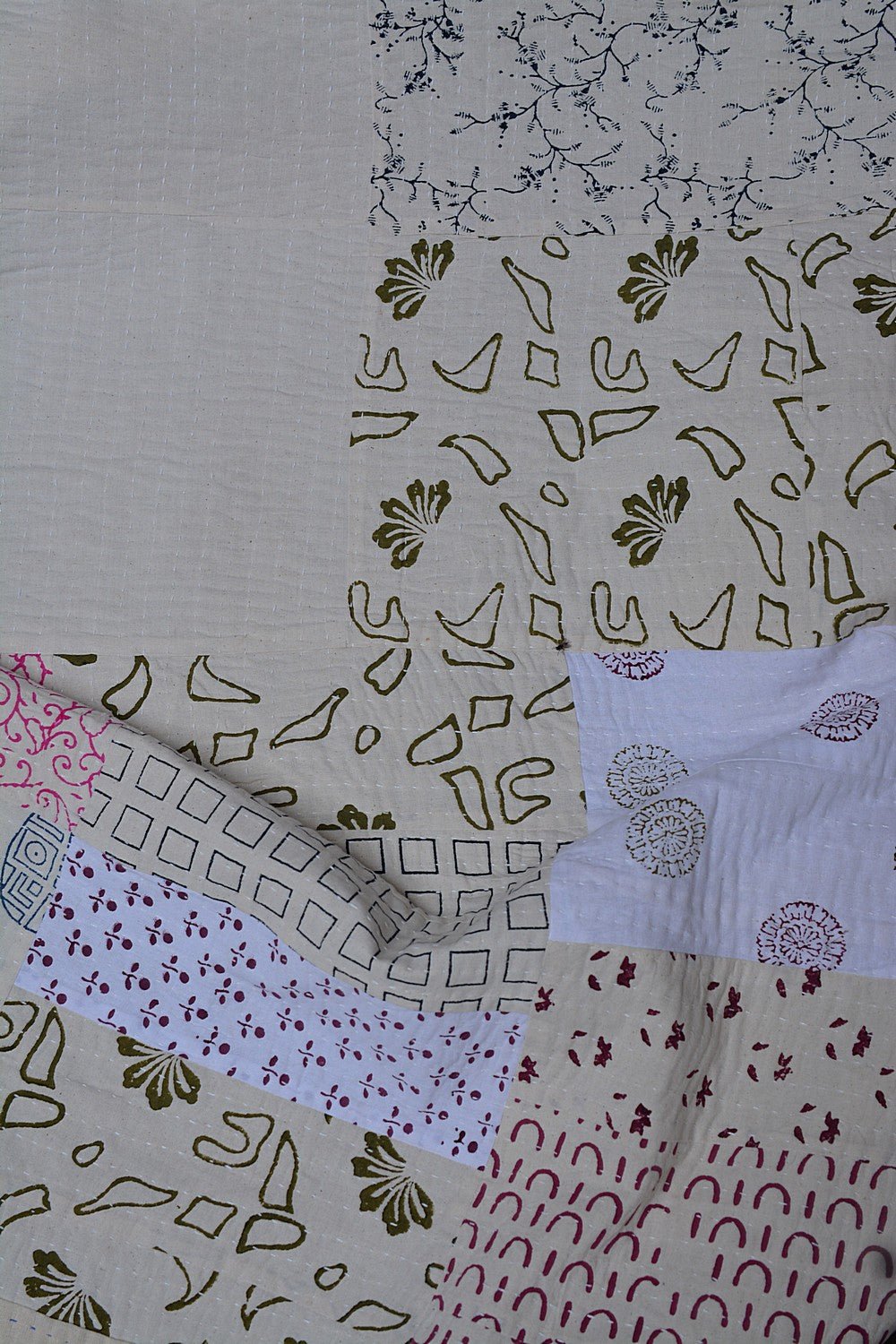 Lalguli - Block Printed Quilt (88"x 104") - metaphorracha
