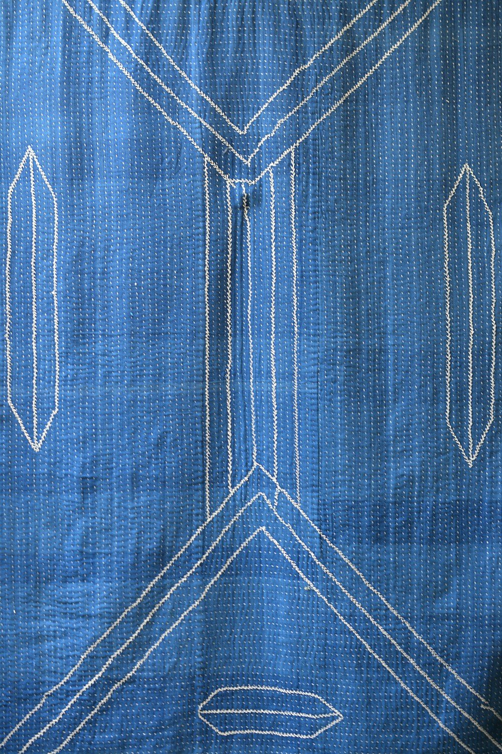 Natural Indigo Quilt with Lambani Embroidery - 62"x 90" - metaphorracha