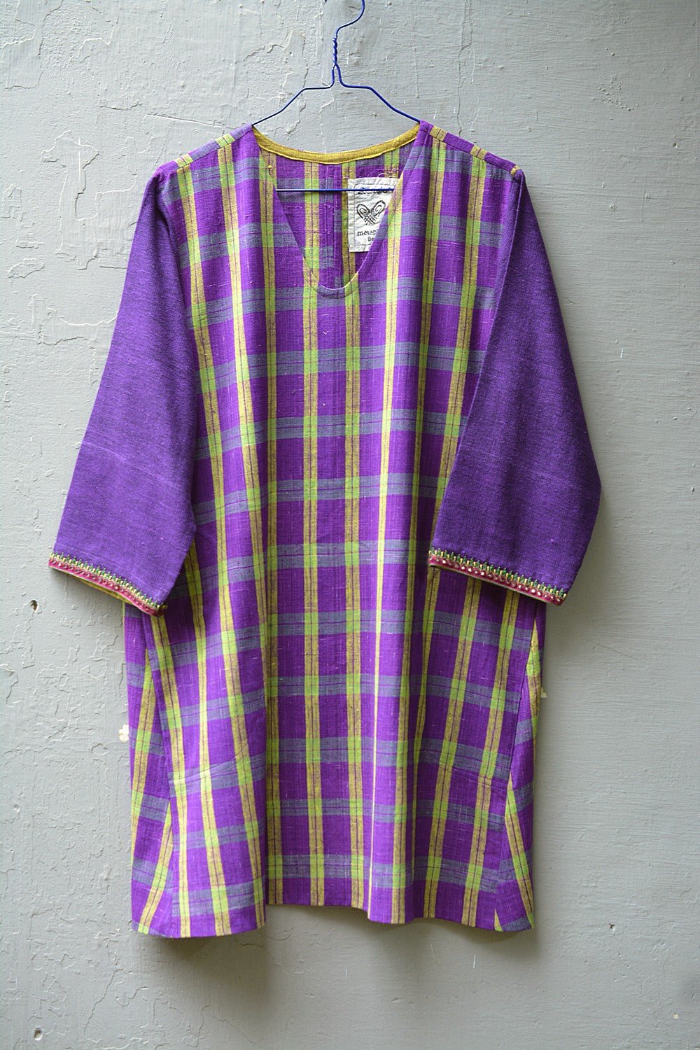 Purple Tunic with Embroidery in Size 'L' - metaphorracha