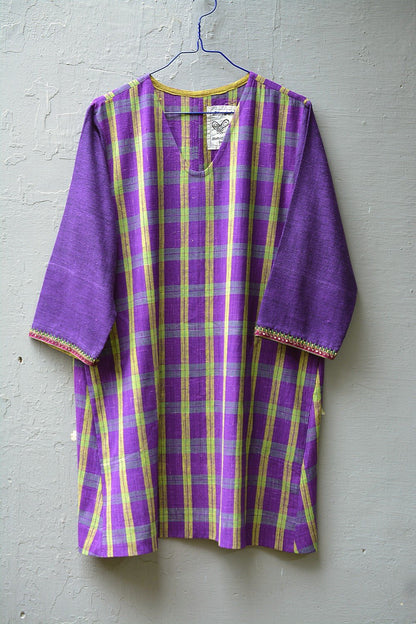 Purple Tunic with Embroidery in Size 'L' - metaphorracha