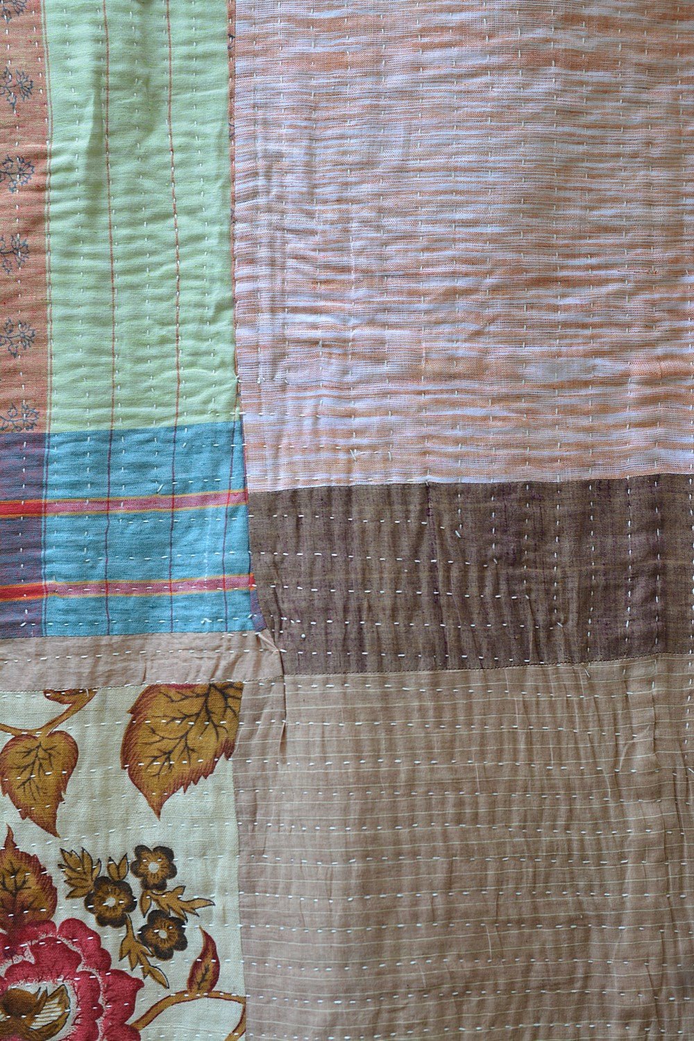 Quilted Khadi Bedspread - Calm (90” x 110”) - metaphorracha