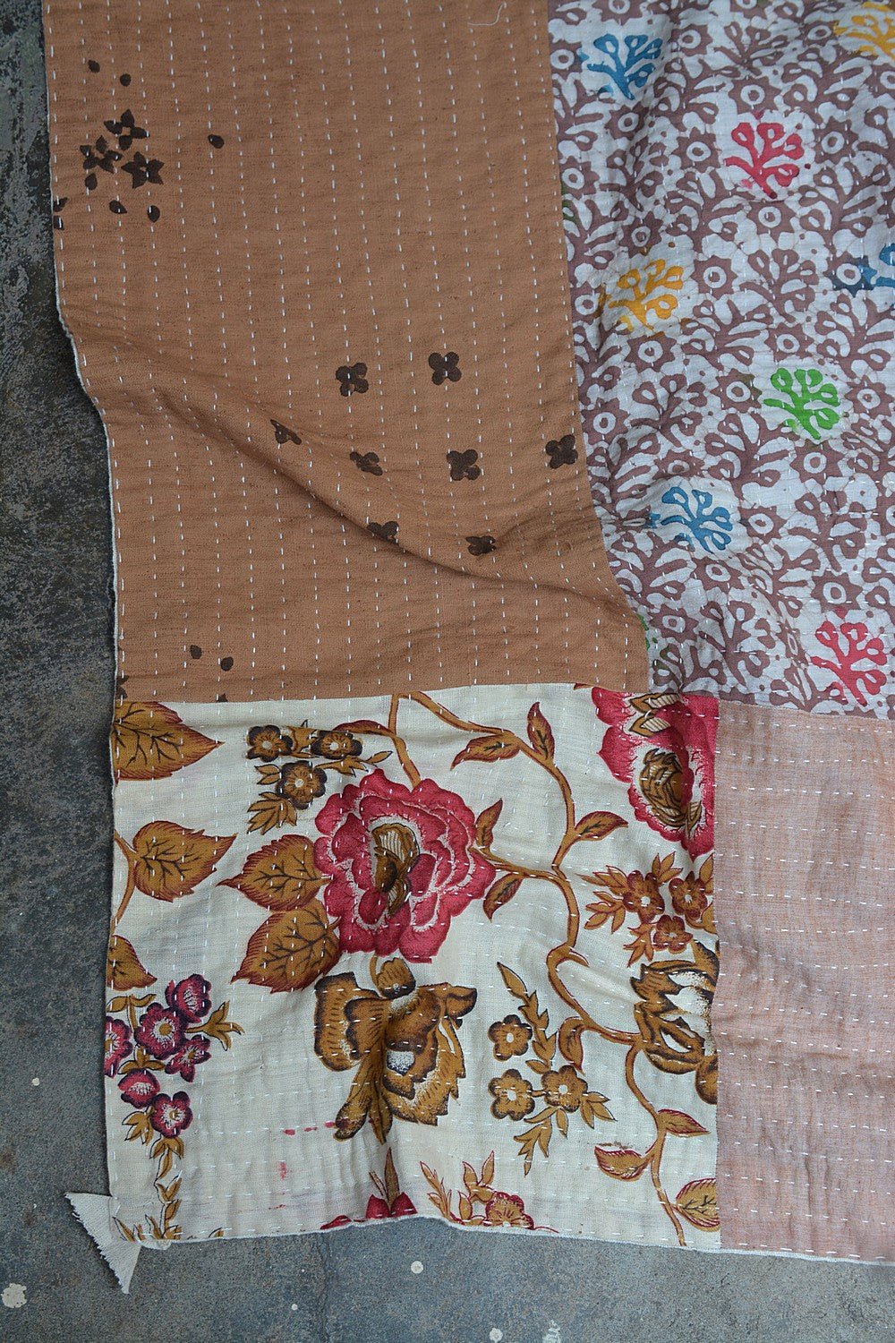 Quilted Khadi Bedspread - Calm (90” x 110”) - metaphorracha