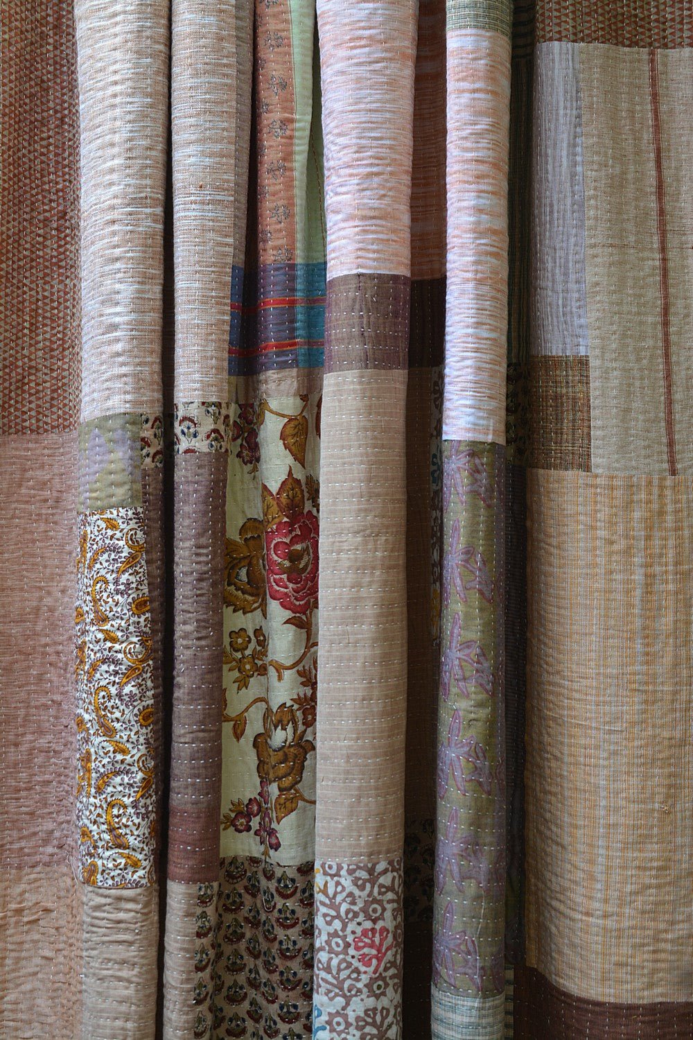 Quilted Khadi Bedspread - Calm (90” x 110”) - metaphorracha