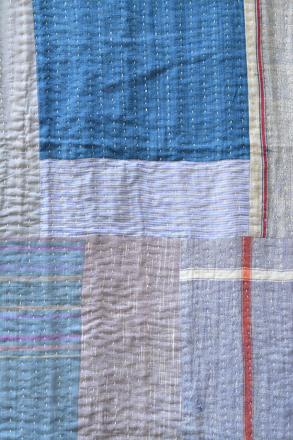 Quilted Khadi Bedspread - Drift (90” x 110”) - metaphorracha