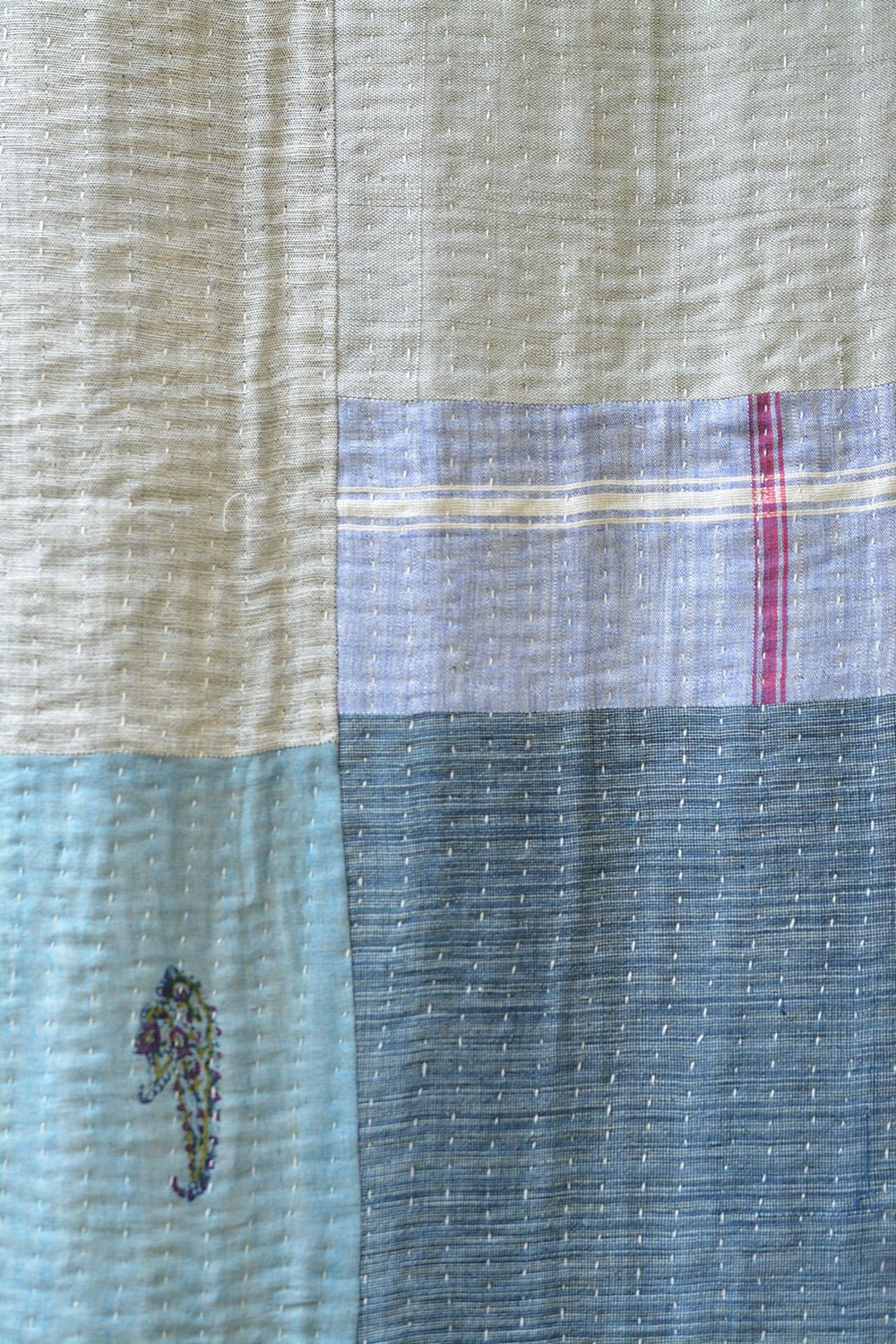 Quilted Khadi Bedspread - Drift (90” x 110”) - metaphorracha