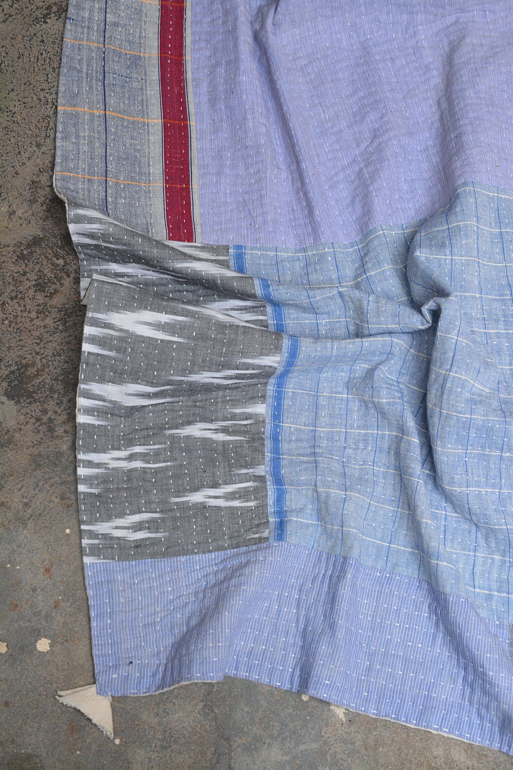 Quilted Khadi Bedspread - Drift (90” x 110”) - metaphorracha