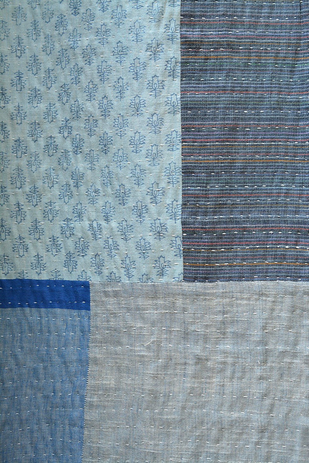 Quilted Khadi Bedspread - Drift (90” x 110”) - metaphorracha