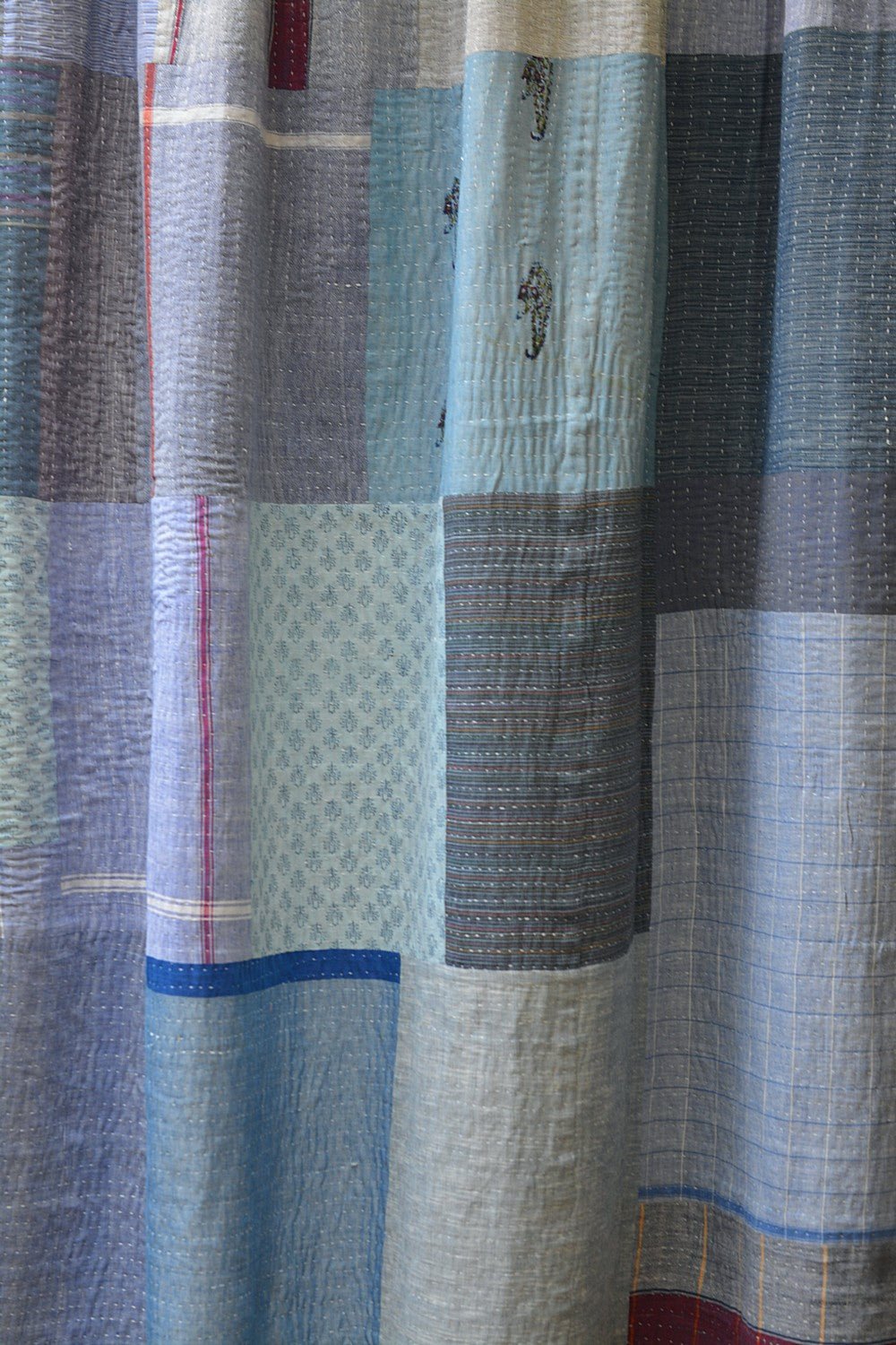 Quilted Khadi Bedspread - Drift (90” x 110”) - metaphorracha