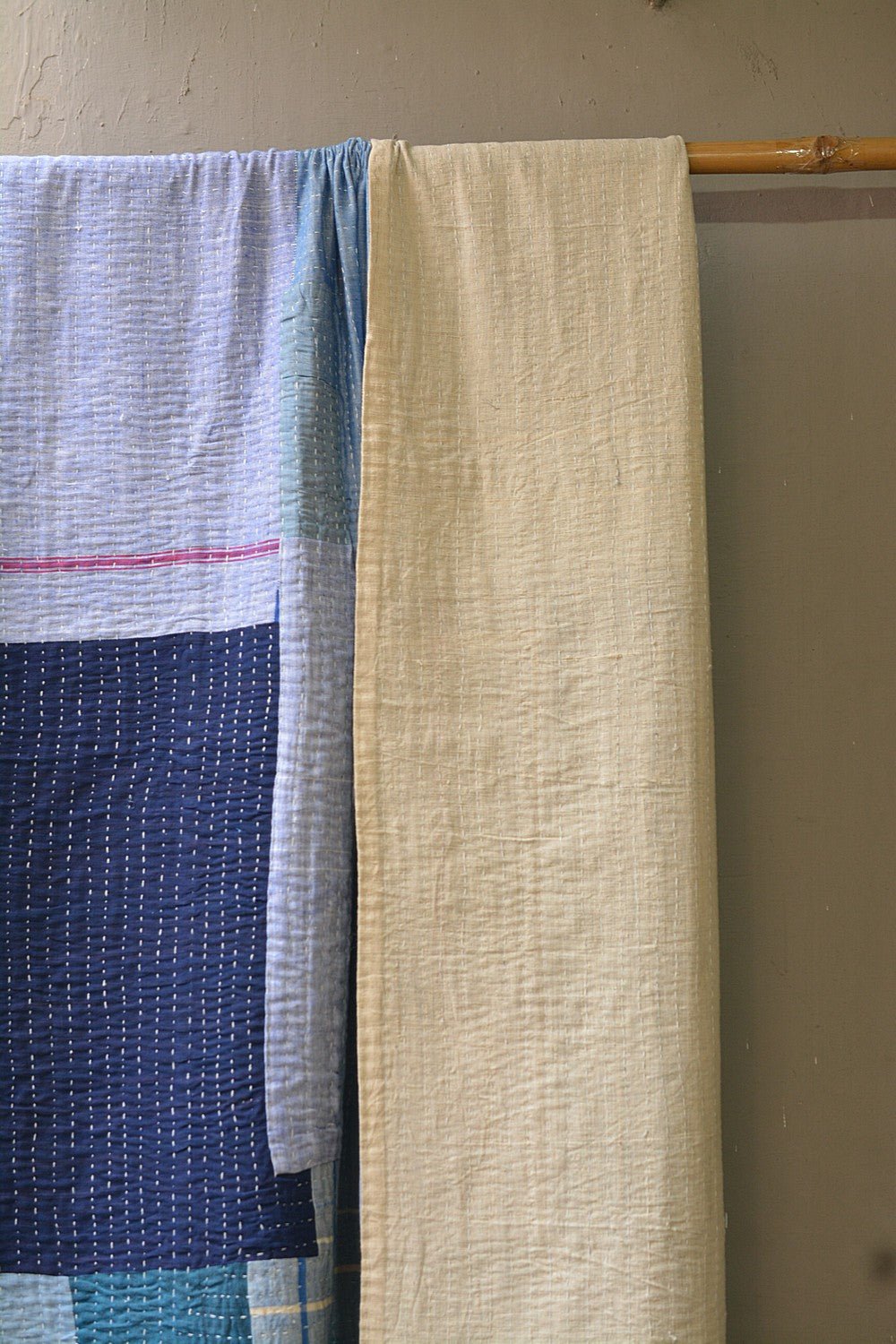 Quilted Khadi Bedspread - Embrace (61” x 88”) - metaphorracha