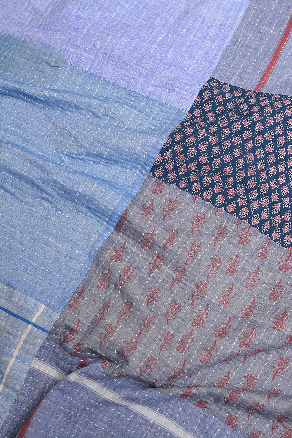 Quilted Khadi Bedspread - Embrace (61” x 88”) - metaphorracha