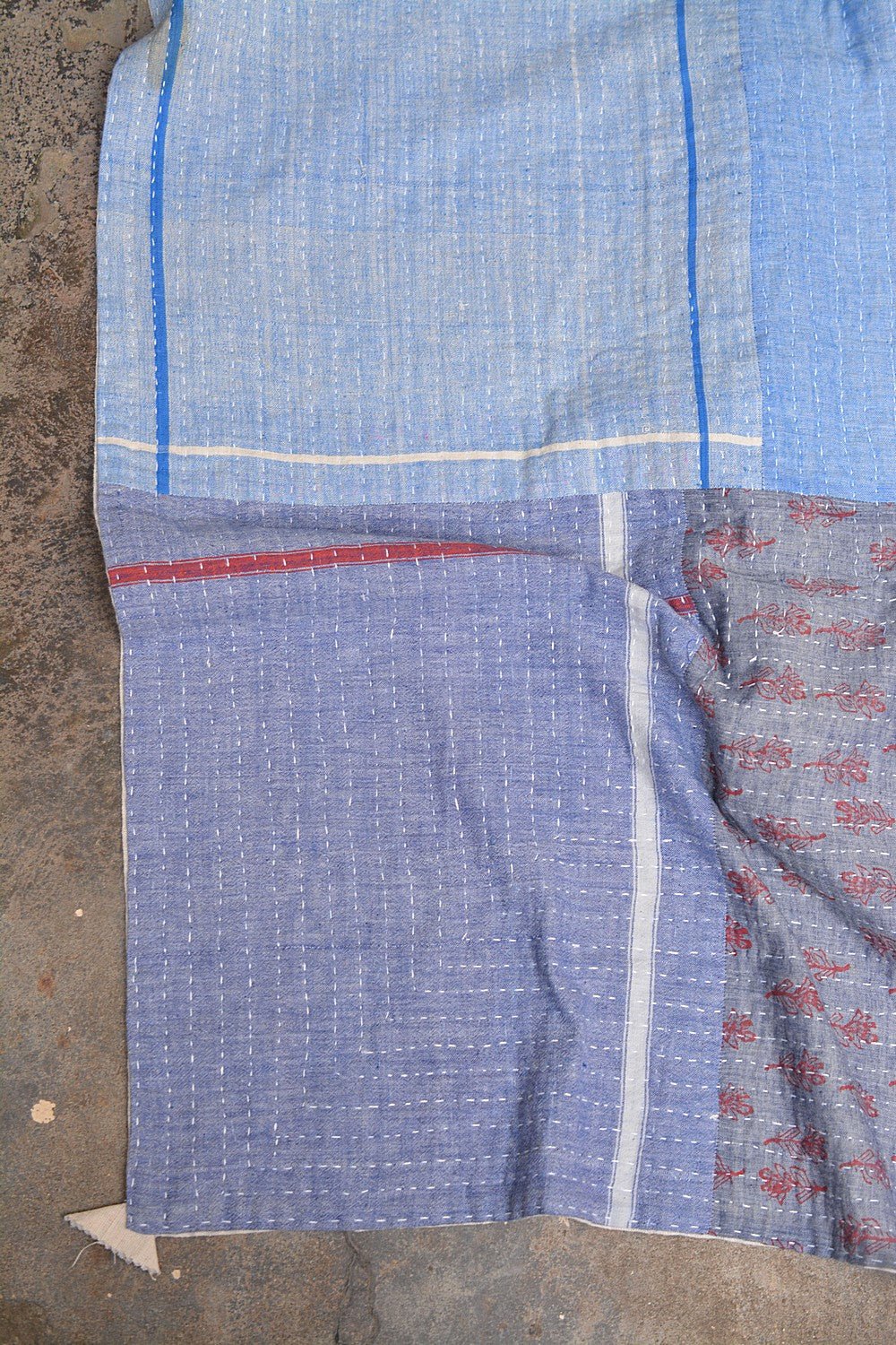 Quilted Khadi Bedspread - Embrace (61” x 88”) - metaphorracha