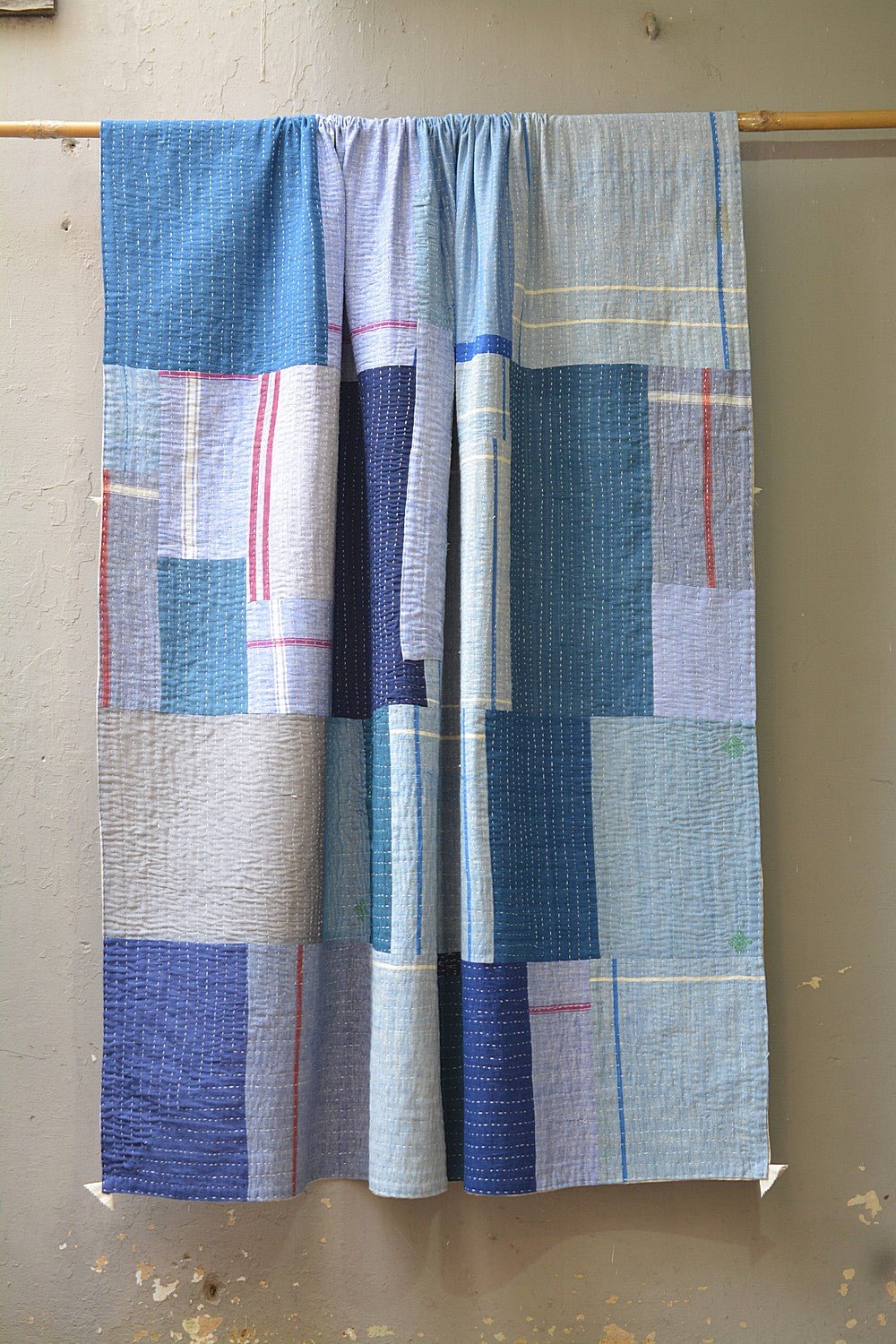 Quilted Khadi Bedspread - Embrace (61” x 88”) - metaphorracha