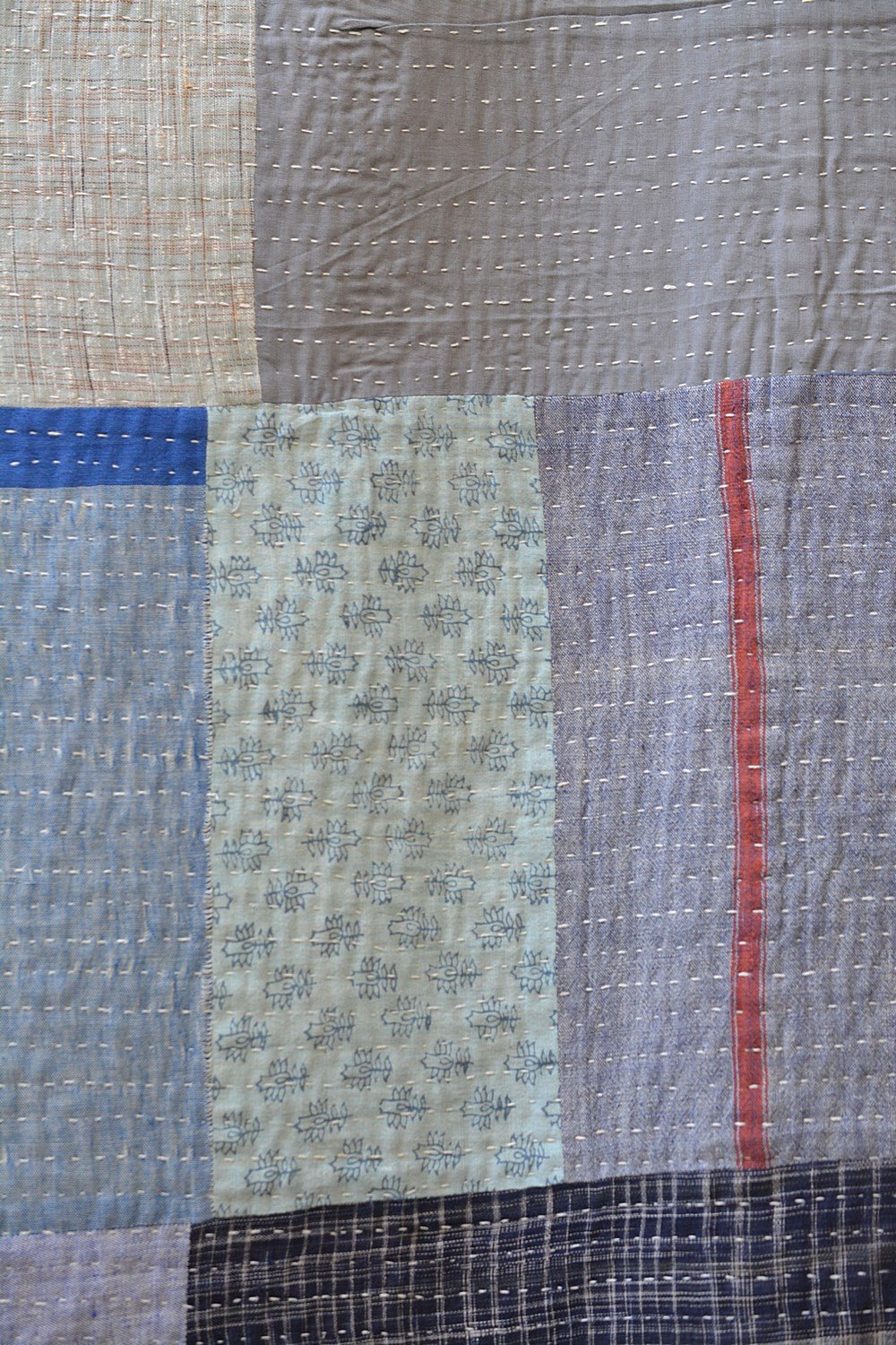 Quilted Khadi Bedspread - Gentle (62” x 90”) - metaphorracha