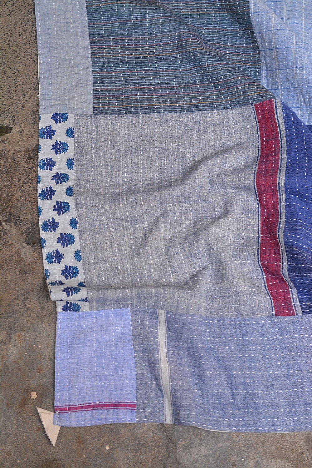 Quilted Khadi Bedspread - Gentle (62” x 90”) - metaphorracha