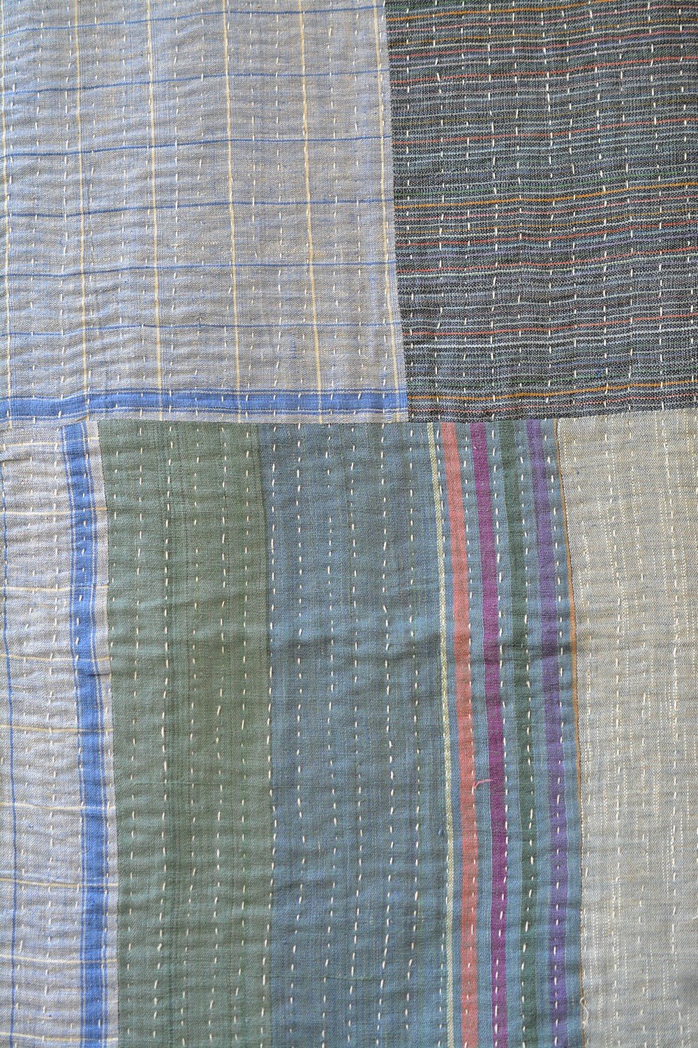 Quilted Khadi Bedspread - Gentle (62” x 90”) - metaphorracha