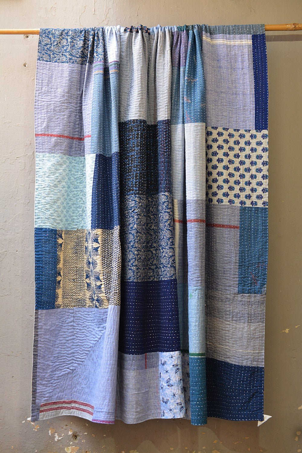 Quilted Khadi Bedspread - Haven (90” x 107”) - metaphorracha