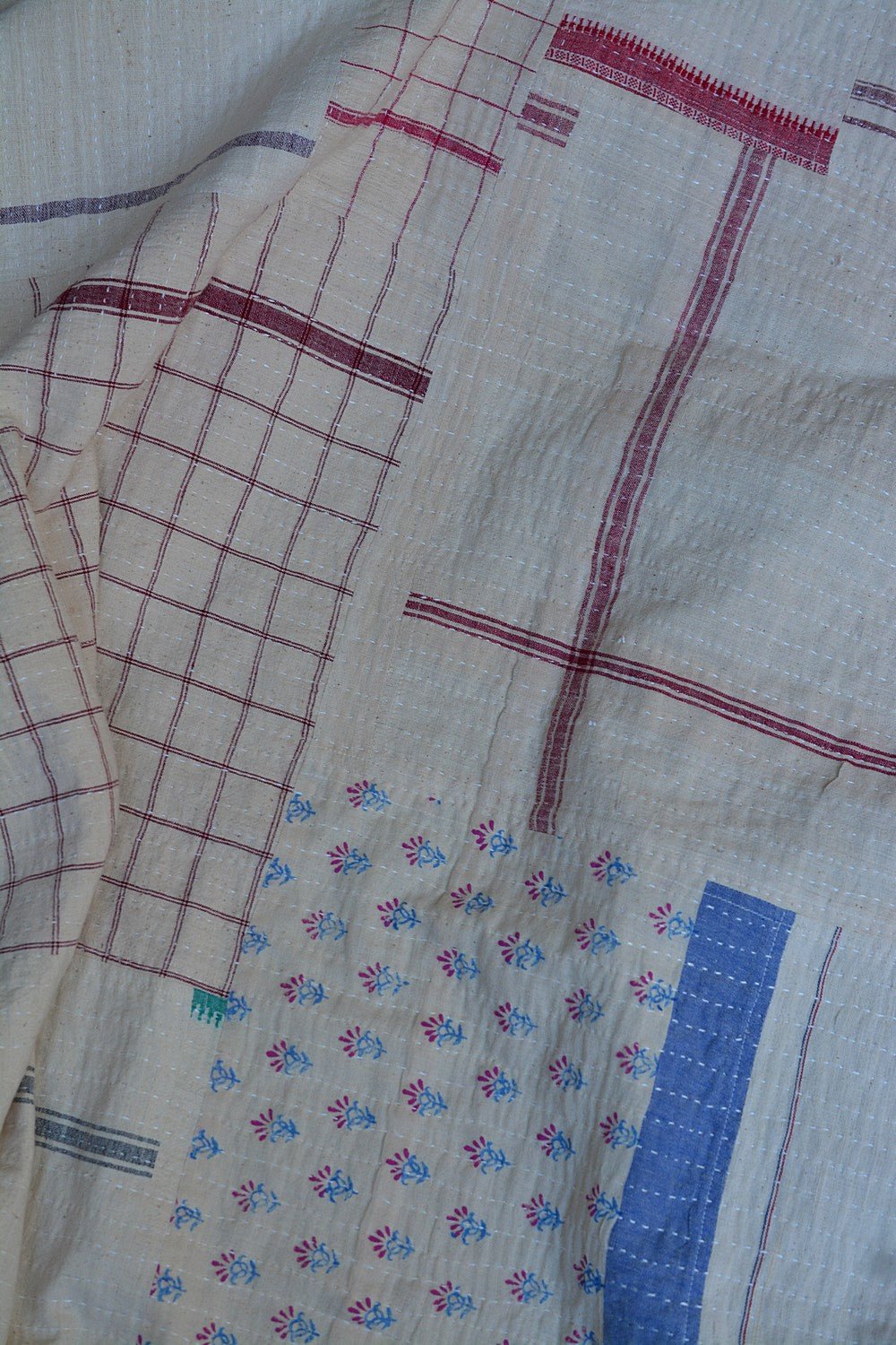 Quilted Khadi Bedspread - Loomet (92” x 109”) - metaphorracha