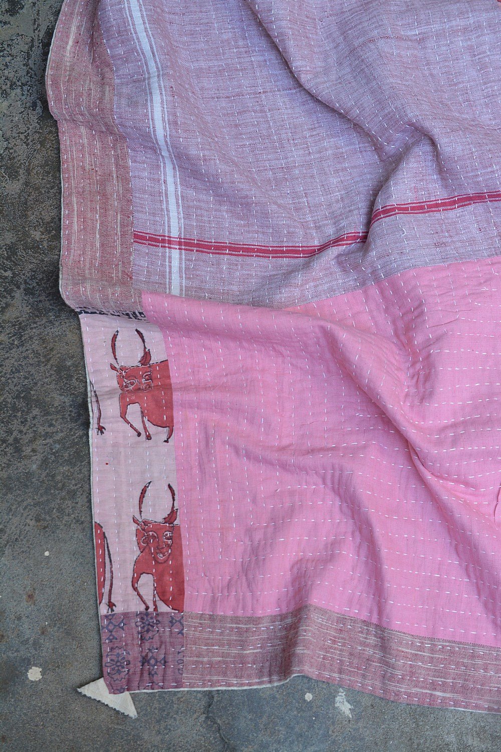 Quilted Khadi Bedspread - Nest (90” x 108”) - metaphorracha