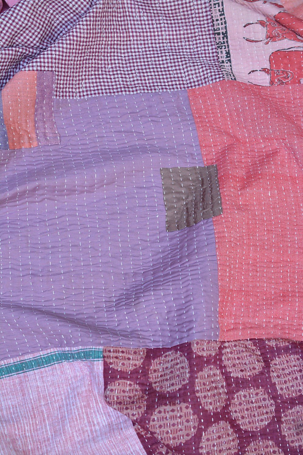 Quilted Khadi Bedspread - Nest (90” x 108”) - metaphorracha