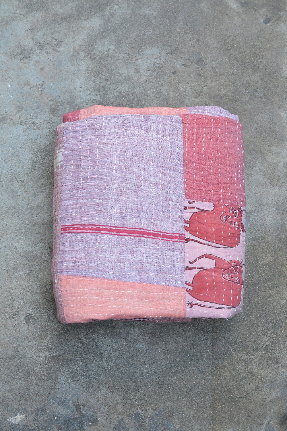 Quilted Khadi Bedspread - Nest (90” x 108”) - metaphorracha