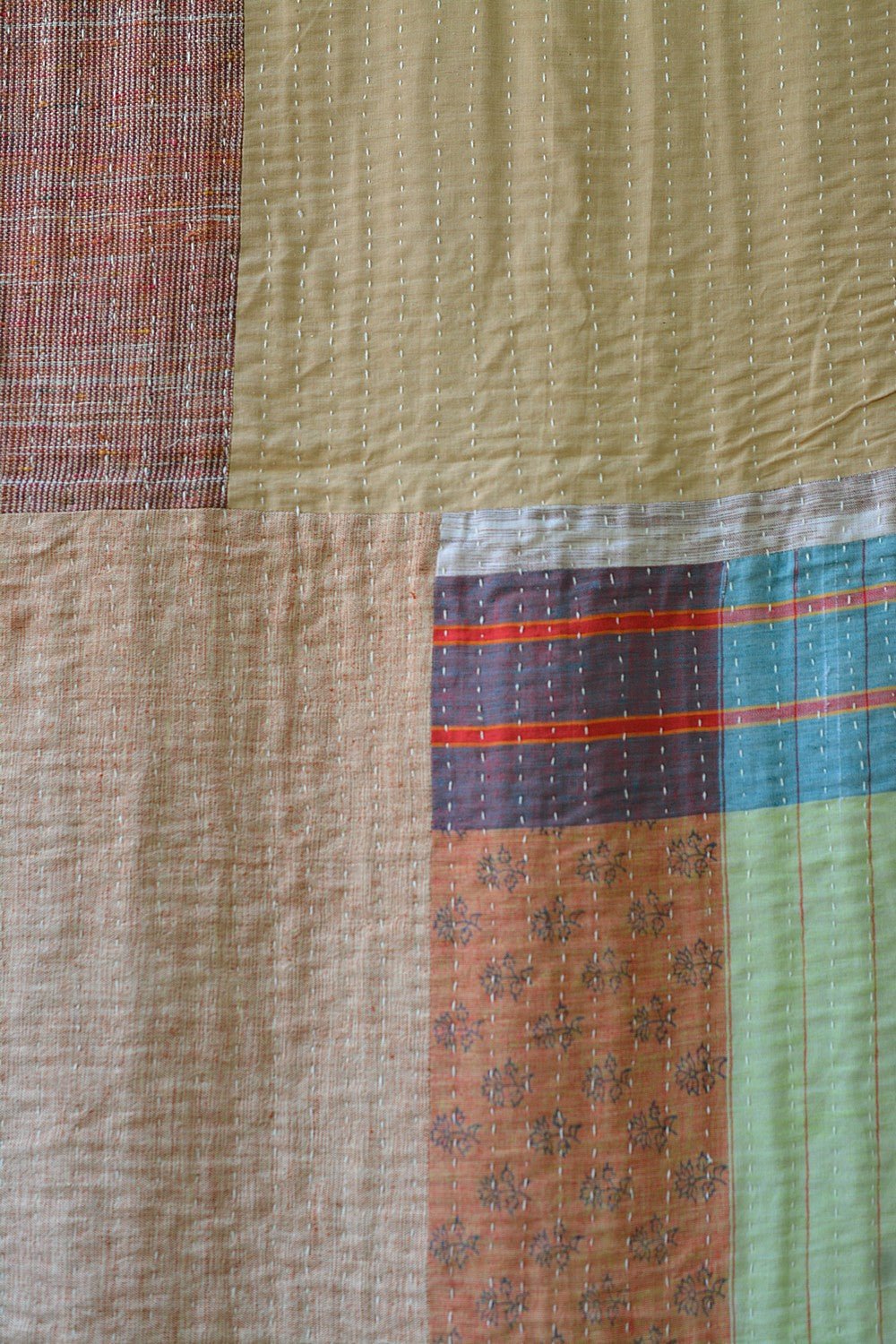 Quilted Khadi Bedspread - Nest (90” x 109”) - metaphorracha